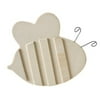 Plaid Unpainted Wood Layered Bee, 1 Each