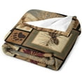 thumbnail image 2 of Retro Moose Deer Flannel Blankets, Vintage Cottage Country Style Rustic Cabin Mountain Farmhouse Throw Bed Blanket for Sofa Chair Bed 60"x80", 2 of 6