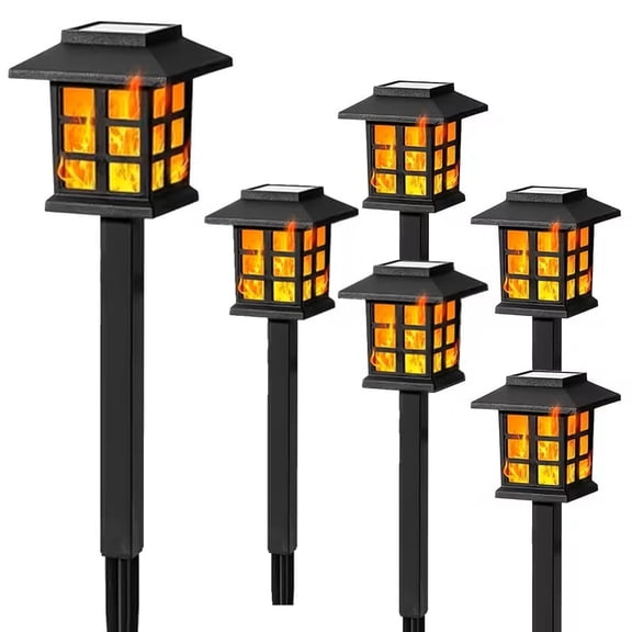 Magicorange 6 Pack Solar Lights Outdoor, Solar Torch Lights with Flickering Flame, Waterproof Flashing Lights Auto On/Off for Garden,Patio, Yard, Pathway