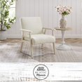 thumbnail image 2 of Posh Living Alton Traditional Fabric & Solid Wood Armchair in Beige/Cream, 2 of 9