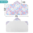 thumbnail image 4 of Yayeee Kids Hooded Towel with Hand Pockets Beach Soft Absorbent Bath Wrap 50 x 23.5 inch, Pink Daisy, 4 of 5