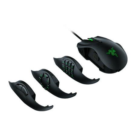 Razer - Naga Trinity Wired Optical Gaming Mouse with Interchangeable Side Plates in 2, 6, 12 Button Configurations - Black
