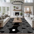 thumbnail image 3 of Boho Geometric Area Rugs 8'x10', Washable Small Throw Rugs for Living Room Patio, Modern Abstract Sun Lines Black Indoor Outdoor Rug Non-Slip Low Pile Carpet Runner Reversible Floor Mats, 3 of 8