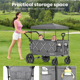 thumbnail image 2 of GVDV Wagon Stroller for Kids, 3-in-1 Collapsible Double Stroller Wagon for Toddlers with Removable Canopy, 5-Point Harness, Pull & Push Handle and All-Terrain Beach Wheels, Gray, 2 of 8
