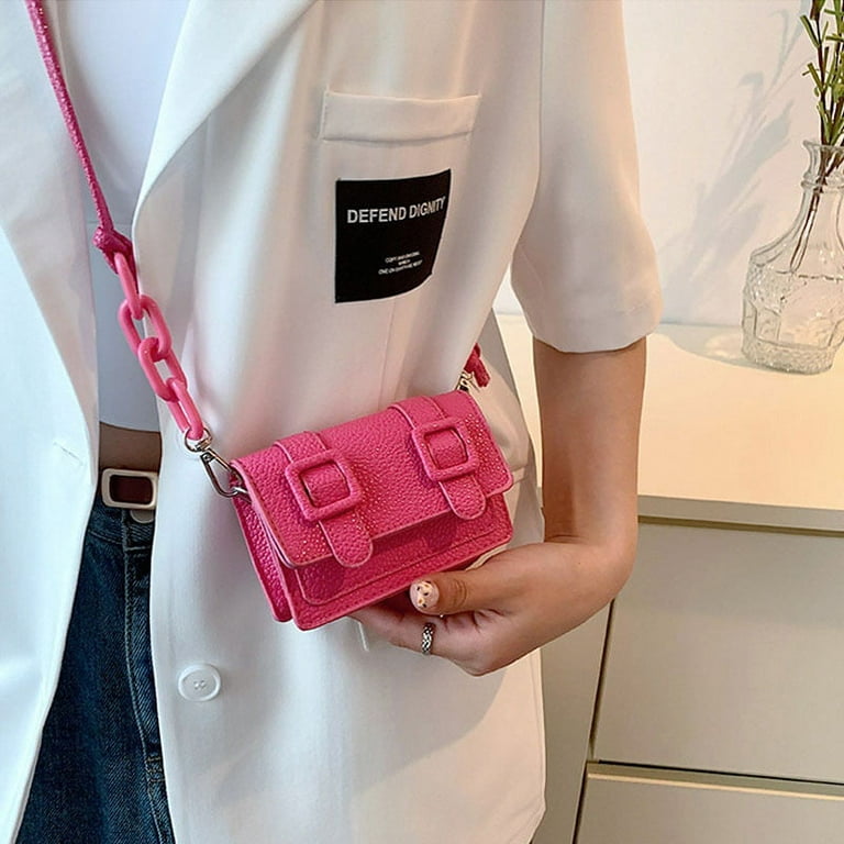 Mini Small Messenger Bag Women Girl Chain Purse PU Leather Brand Designer  Handbags Ladies Retro Belt Buckle Crossbody Bags