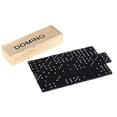 thumbnail image 2 of Para 28 Pijas Black Domino Set Fine Moishing Domino Juego de Domino Dominoes para acampar, 2 of 8