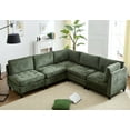 thumbnail image 6 of Advwin Oversized Modular Sectional Sofa, Convertible 5 Seat Plush Chenille Couch with Thick Cushions, Modern Comfy L-Shaped Sofa Sleeper for Living Room, Green, 6 of 10
