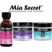 Mia Secret Liquid Monomer 1 oz + Powder 1 oz x 2 (White + Clear)