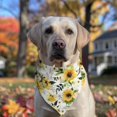 thumbnail image 2 of Dog Bandana 1 Pack,White Green Leaf Flower Sunflower Pattern Bandanas for Dogs,Cat Bandana,Small/ Large Dog Bandana 2 Size,Dog Bandanas Girl Boy, 2 of 6