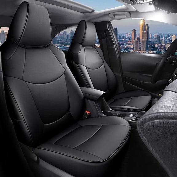 DIKSOAKR Custom Fit Seat Covers Fit for Toyota Corolla Hatchback 2019-2025 Faux Leather Waterproof Seat Protectors Full Set (Black,5 Seats)