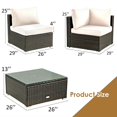thumbnail image 3 of 5PCS Patio Rattan Furniture Set Cushioned Sofa Chair Coffee Table HW67243 My Lux Decor Round, 3 of 10