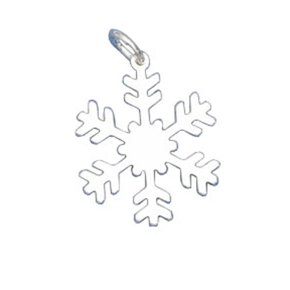Sterling Silver 18" .8mm Box Chain Snowflake Pendant Necklace