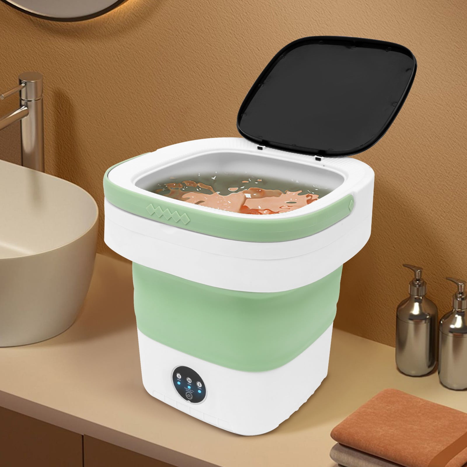 11.8*11.8*13in Modern Green Freestanding Large Capacity Foldable Washing Machine for Apartments