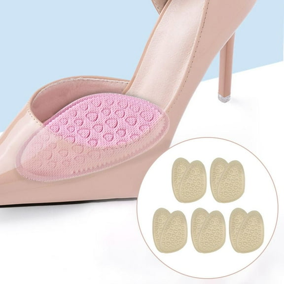 5 Pairs Sandals High Foot Pads Reusable Soft Ball of Foot Cushions Forefoot Pads for Women Prevention Pads - Skin Color
