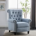 thumbnail image 2 of Pushback Linen Tufted Recliner Single Sofa with Nailheads Roll Arm for Living Room, Bedroom, Office, Blue, 2 of 8
