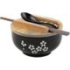 thumbnail image 1 of Ramen Bowl Set, Japanese Ramen Noodle Bowls With Lid Spoon, Large Ceramic Soup Bowl, Black Hand Drawn Rice Bowl Retro, 1 of 3