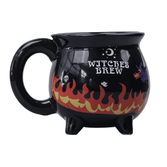 Halloween Cauldron Shaped Coffee Mugs, Witch Theme Decorative Drinking Mug for Halloween Indoor Decorations, Fall Holiday Gifts for Men Women