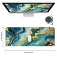 thumbnail image 2 of nygtbtfer Mouse Pad, Cyan Blue Mouse Pad, Washable Square Cloth Mousepad for Office Laptop, Non-Slip Rubber Base for Wireless Mouse for Computer Desk 31.5x11.8 in, 2 of 6