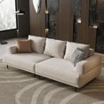 thumbnail image 3 of gaoyangjiaju Cream Fabric Sectional Sofa – Contemporary Upholstered Couch with Metal Legs for Living Room (82.67inch-3Seats), 3 of 6