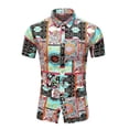 thumbnail image 2 of IROINNID Discount Hawaiian Shirt for Men Hawaiian Short Sleeve Beach Stand-up Collar Shirt Printed Summer Button Down Shirts,Green, 2 of 6