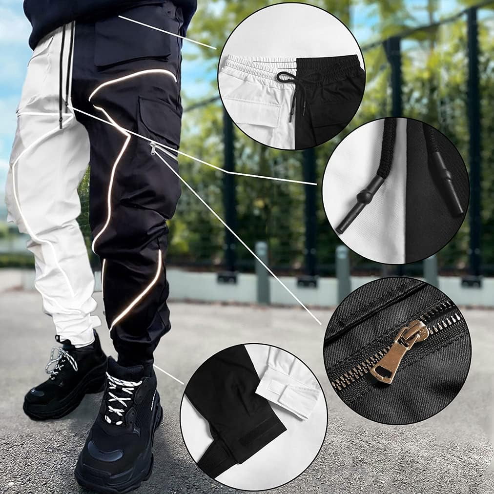 ORUYROP Mens Cargo Pants Hip Hop Techwear Harem Pant Jogger Sweatpants with Pockets Jogging Punk Walmart