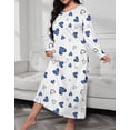 thumbnail image 2 of Nightgown for Women Valentine's Day Plus Size Long Maxi Loungewear Scoop Neck Sleepwear Full Length Pajama Dresses Shermie, 2 of 3