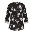 thumbnail image 5 of Weiqiqre Summer Fashion Tops for Women Floral Printed Lace V-Neck 3/4 Sleevet Casual T-shirt Blouse, 5 of 5