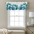 thumbnail image 3 of Leaf Valance Curtain Watercolor Summer Tropical Blue Green Leaves Window Valances Rod Pocket Short Curtains Window Treatments for Kitchen Bedroom Bathroom Laundry 60" x 18", 3 of 9