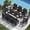 Black, variant on RIAFUN 9PC Expandable Outdoor Dining Table Set, HDPE Tabletop with Aluminum Frame & Umbrella Hole, 8 HDPE Chairs, Weather Resistant,Navy Blue