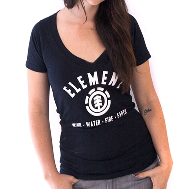 Element - T-Shirt Col en V Juniors Noir Lock Up