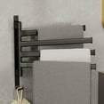 thumbnail image 5 of Swivel Towel Rack for Bathroom with 4 Swing Arms and Hook, No Drill Aluminum Towel Bar for Wall Mounted Storage and Organization, 5 of 8