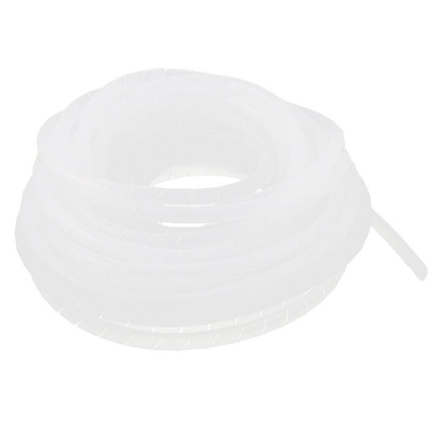 Tubo organizador de alambre de espiral de 8 mm y 10 m de largo, claro
