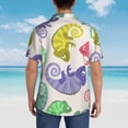 thumbnail image 3 of Lsque Cute Chameleons pattern Hawaiian Shirt for Men, Unisex Summer Beach Casual Short Sleeve Button Down Shirts-Small, 3 of 9