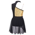 thumbnail image 2 of YONGHS Robe de Danse Ballet Moderne Col Montant Découpé Dos Lyrique pour Filles Or 12, 2 of 7