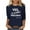Navy, variant on Women Fall Clothes Letter Print 3/4 Sleeve Round Neck Tees Tshirts Fall Tops Blouse for Casual Everyday Wear My Items