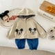 thumbnail image 2 of Chaqueta con estampado de Mickey Mouse para niños, ropa de primavera de dibujos animados de Disney, prendas de vestir con capucha de doble cara, chaqueta caqui para niños de 0 a 5 años, 2 of 5
