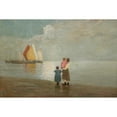 thumbnail image 3 of Pietro Fragiacomo 18x13 Black Modern Framed Museum Art Print Titled - On the Beach, 3 of 5