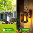 thumbnail image 2 of 2 Pack Solar Lantern Outdoor Lights, Hanging Solar Lanterns Outdoor Waterproof, Lanterns Decorative Outdoor LED Flickering Flameless Candle Mission Lights for Yard Table Garden (Black), 2 of 10