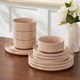 thumbnail image 6 of vancasso 12 pcs Dinnerware Sets, Porcelain Plates and Bowls Set for 4, Kitchen Dinner Set, Dishwasher&Microwave Safe, 6 of 9