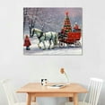 thumbnail image 2 of Nawypu  Christmas Canvas Wall Art, Children and Horse Pull Sledges, Christmas Trees Decorations Artwork Print on Canvas, Country Christmas Wall Art Decorations for Home Living Room Decor, 2 of 4