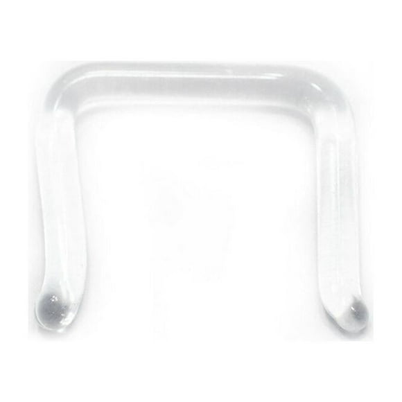 Reteneur de Nez Septum Transparent en Verre Pyrex Agrafe 16G, 14G