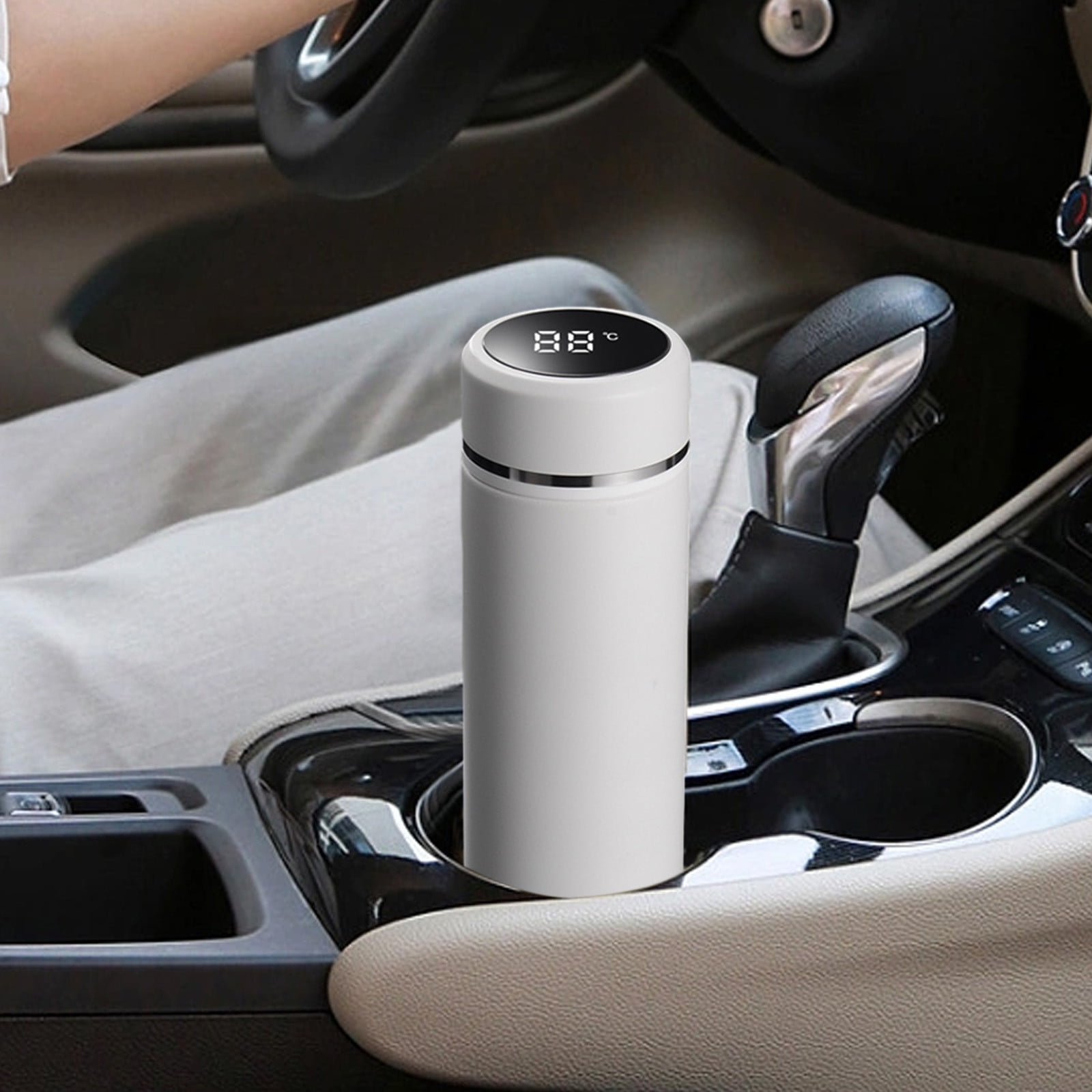 LSLJS Stainless Steel Insulated Water Bottle, 17oz Poratble Vacuum Tumbler Cup with Temperature Digital Display, Hot & Cold Double Walled Thermos Simple Style BPA-Free Reusable Sports Water Bottle