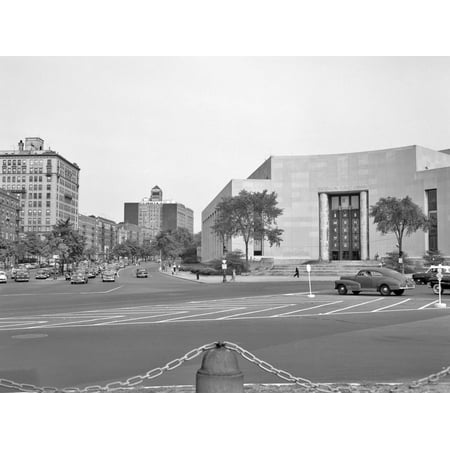 1950s Brooklyn Public Library Borough NYC as Seen from the Grand Army Plaza Print Wall Art