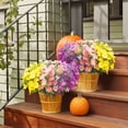 thumbnail image 4 of 6 Bundles Daisies Artificial Flowers Fake Colorful Daisy Plant UV Resistant Greenery Shrubs Plants for Indoor Outdoor Hanging Planter Home Garden Wedding Porch Window Decor, 4 of 7