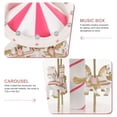 thumbnail image 3 of Niceauty Pink Carousel Music Box Decorative Music Box Home Decoration Made of Plastic Size 4.5x6.5 Inches, 3 of 5