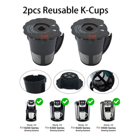 

JINGT 2pcs Reusable Coffee Filter Strainer for Keurig 2.0 My K-cup K200 K300 K400 K500 K450 K575 Brewers Coffee Machine Accessories