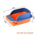 thumbnail image 4 of Semi Open , Heighten Detachable Design Portable Bedpan Tray Splashing Toilet for Sand Box Supplies Travel Small Animals Orange, 4 of 10