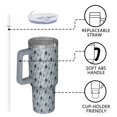 thumbnail image 4 of Light Blue Christmas Tree Pattern Tumbler with Handle and Lid,40oz Double Wall Vacuum Insulated Tumbler,Cups Gift for Women and Men, 4 of 7