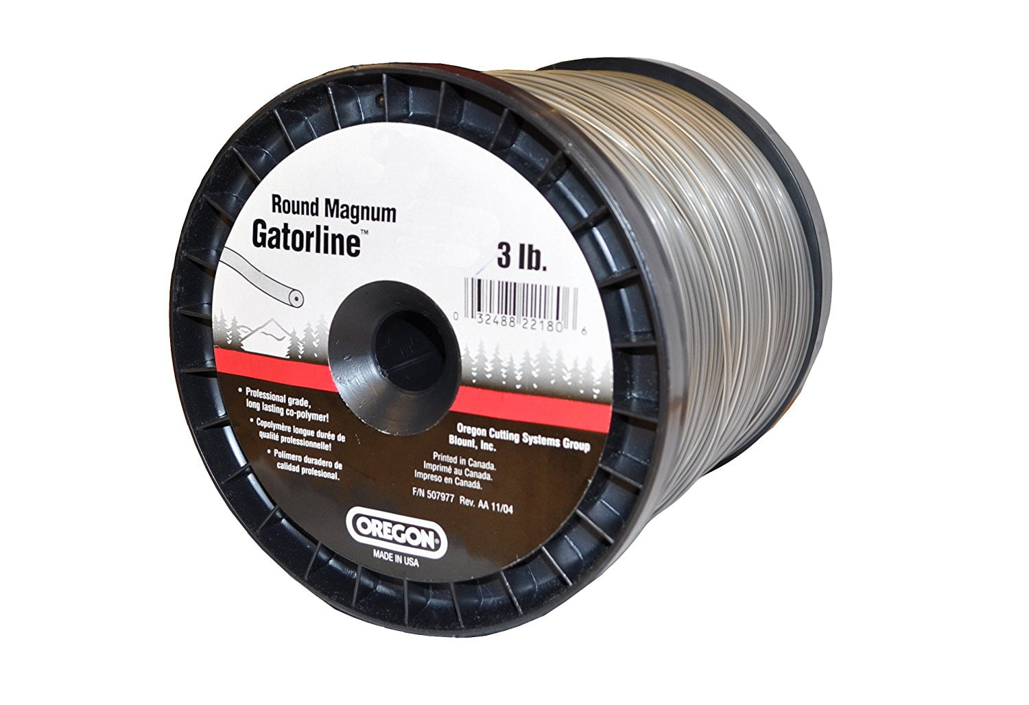 Gray Gatorline Heavy-Duty Professional Magnum 1-Pound Coil of .095-Inch-By-288-Foot Round String Trimmer Line 