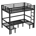 thumbnail image 5 of QZYeYun Full over Full Size Metal Bunk Bed, Lower Bunk Pulled Put in Three Sections , Heavy Duty Bed Frame With Ladder & Guardrail, 5 of 10